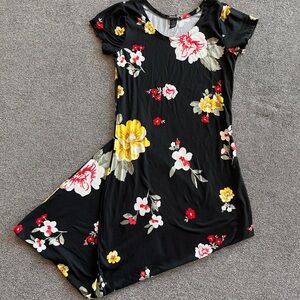 Floral Black Kids Dress